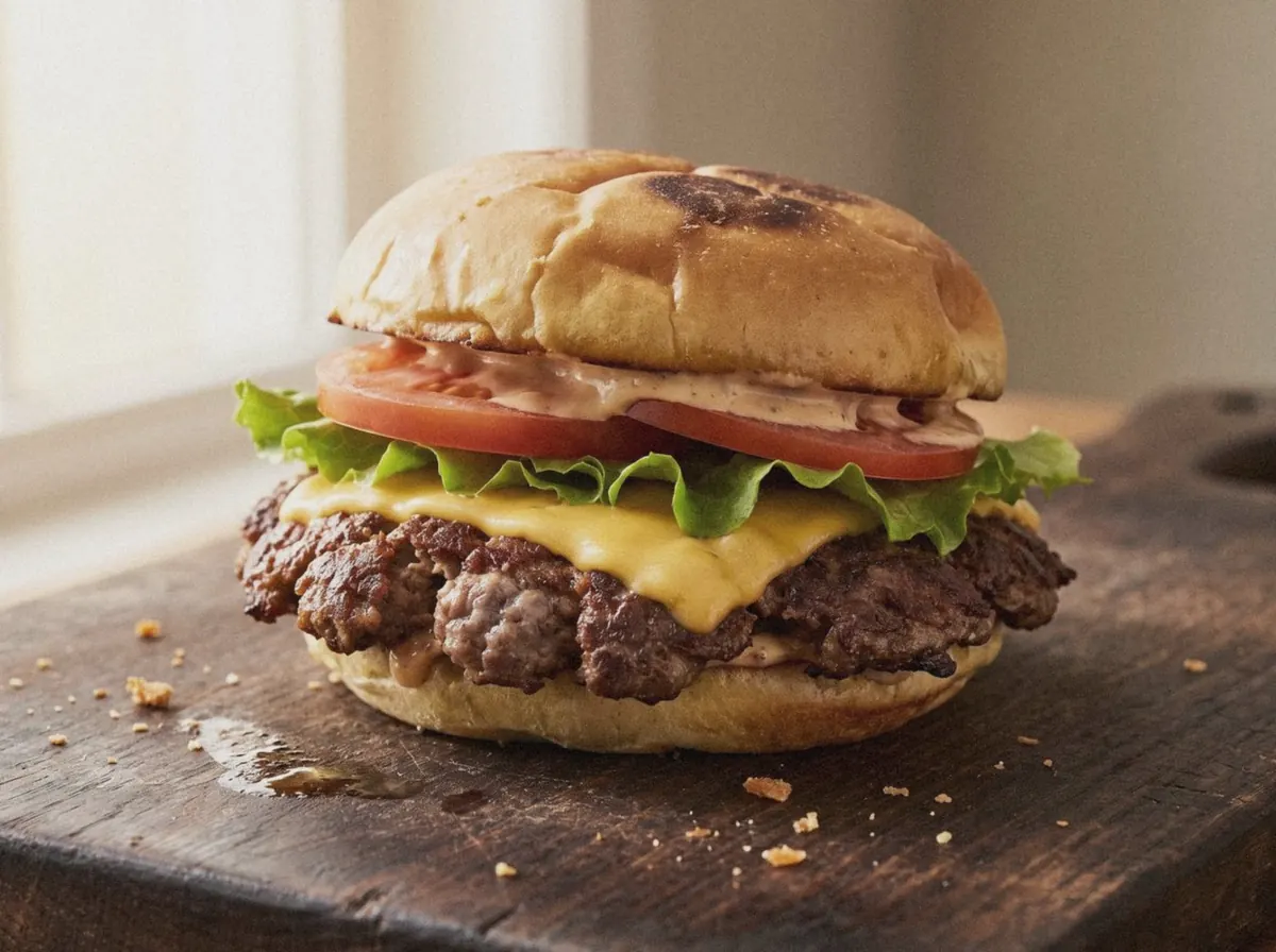 AI illustration of this burger, made from its recipe description