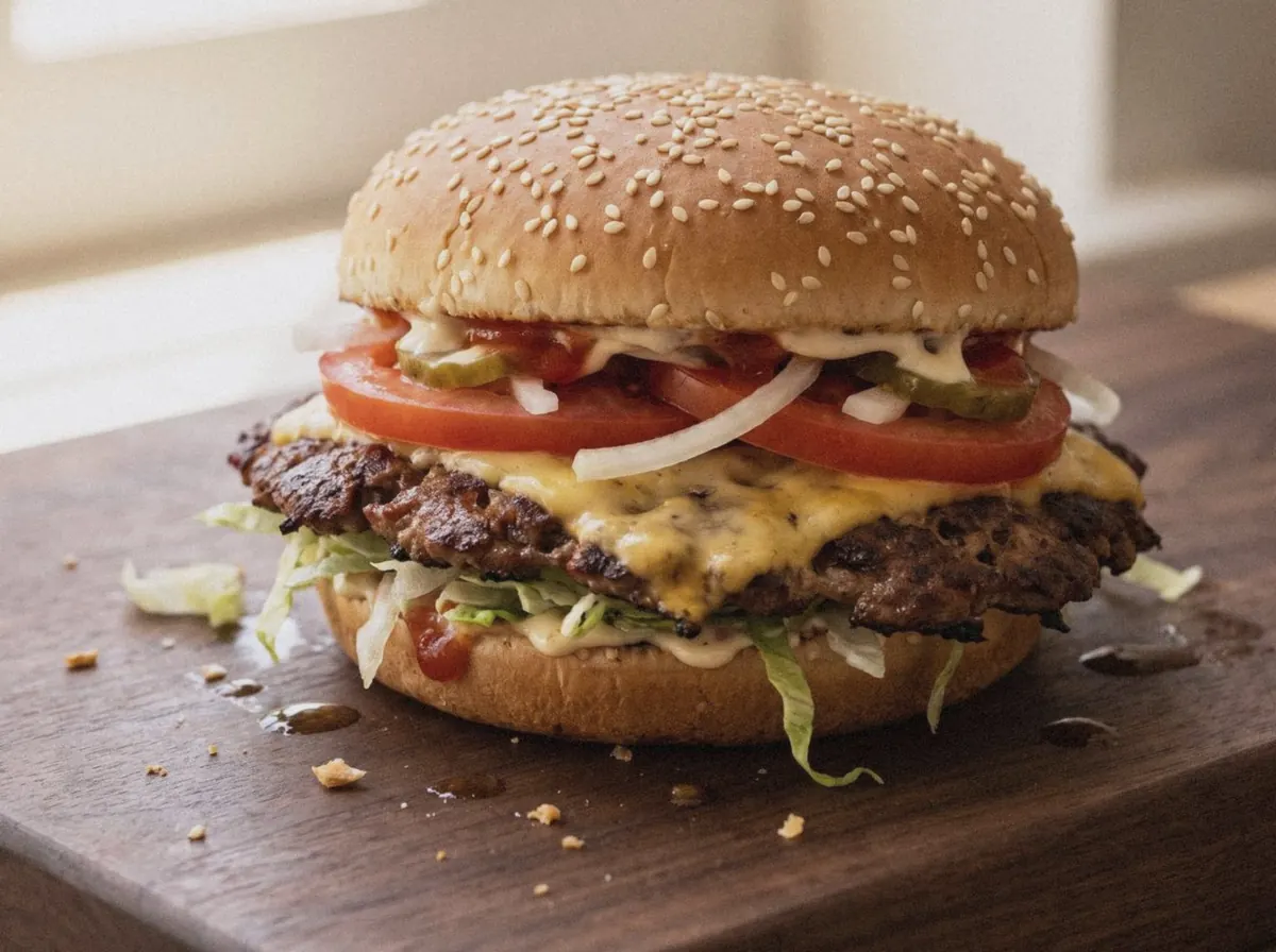AI illustration of this burger, made from its recipe description