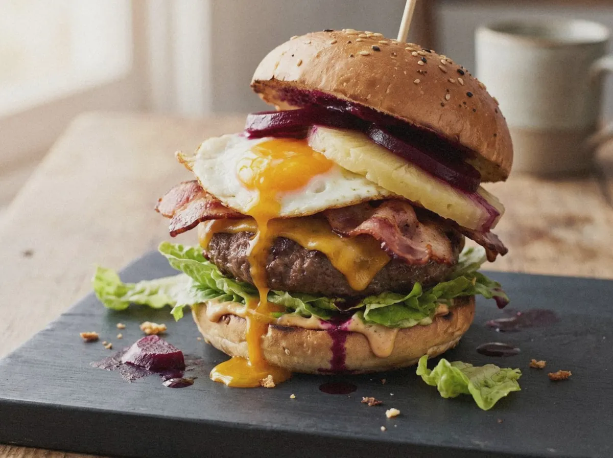 AI illustration of this burger, made from its recipe description
